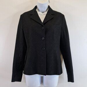 Barneys New York Textured 3 Button Lined Black Blazer Jacket Size 6